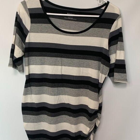 Motherhood Maternity Striped Short Sleeve Top - Picture 1 of 7